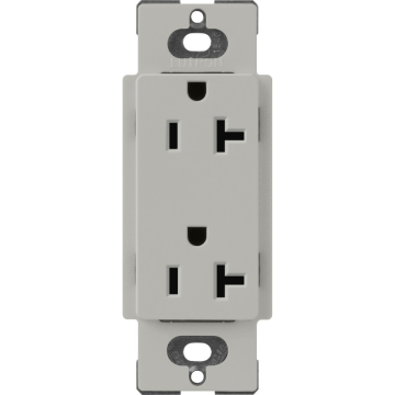 Lutron Claro 20A Duplex Receptacle - Pebble