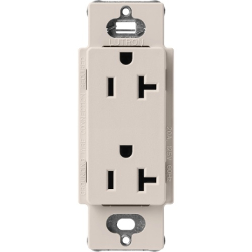 Lutron Claro 20A Duplex Receptacle - Taupe