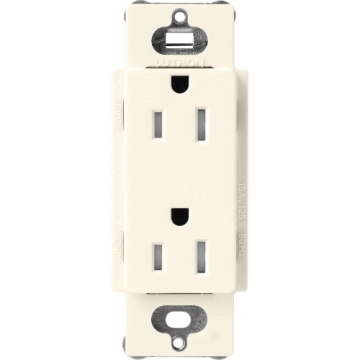 Lutron Claro 15A Tamper Resistant Receptacle - Biscuit