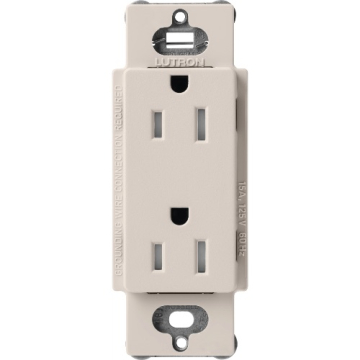 Lutron Claro 15A Tamper Resistant Receptacle - Taupe