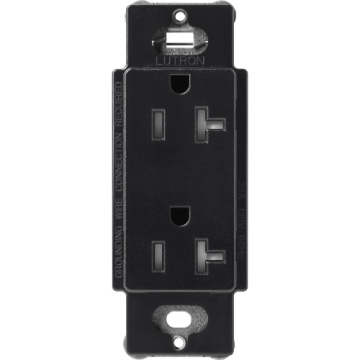 Lutron Claro 20A Tamper Resistant Receptacle - Midnight