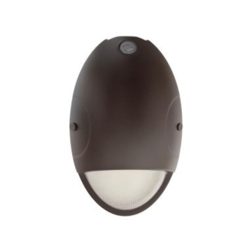 MaxLite GuardMax LED Oval Wall Pack - 1,899 Lumens - CCT Selectable - Photocell - Cold Rated Battery Backup - 120-277V - Bronze