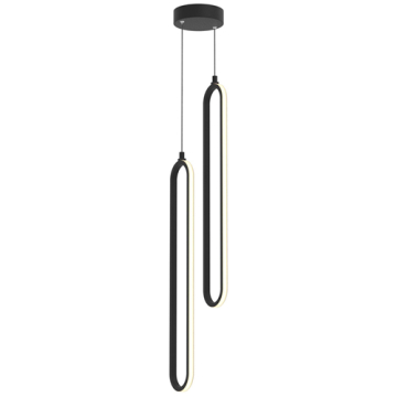 AFX Sienna 24" LED 2-Light Pendant Light - CCT Selectable - 120V - Black