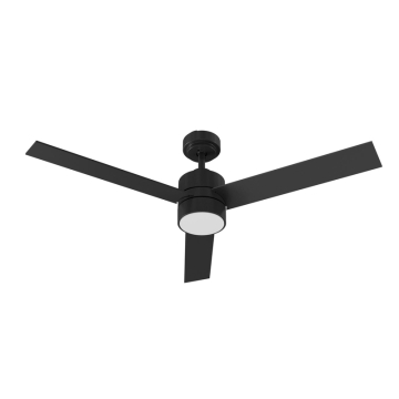 AFX Santo 52" 3-Blade LED Fan with Wall Switch - 1,400 Lumens - 20W - CCT Selectable - 120V - Black / Dark Walnut