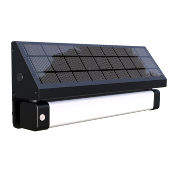 Westgate SOLR LED Solar Wall Sconce - Motion Sensor - 8W - 6000K - 1000 Lumens - Black