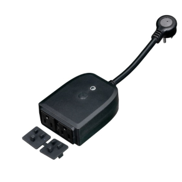American Lighting Spektrum+ Smart Outdoor Outlet Plug - Two 15A Plugs - Black