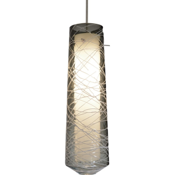 AFX Spun LED Pendant - 4000K - 120V - Satin Nickel / Smoke Glass