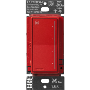 Lutron RadioRA 3 Sunnata Fan Control - Signal Red