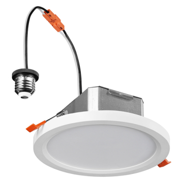 Sylvania 6" TruWave Slim Selectable LED Downlight - CCT Selectable - 800 Lumens - E26 Adaptor or Hardwire - 120V