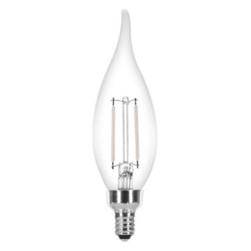 Sylvania LED B10 White Filament Lamp - E12 Base - 2W - 2700K - 200 Lumens - 120V