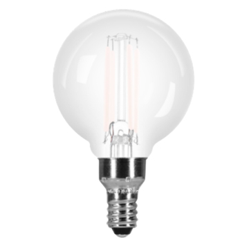 Sylvania LED G16.5 White Filament Lamp - E12 Base - 3.5W - 2700K - 350 Lumens - 120V