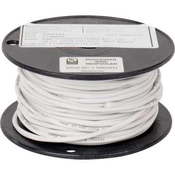Task Lighting 100' Stranded Connection Wire - 20 Gauge - White