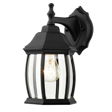 Z-Lite Waterdown 1-Light Outdoor Wall Sconce - 120V - Black / Clear