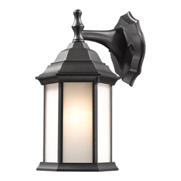 Z-Lite Waterdown 1-Light Outdoor Wall Sconce - 120V - Black / White Seedy