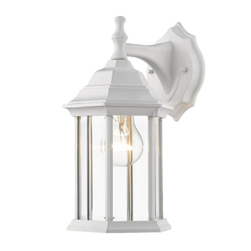 Z-Lite Waterdown 1-Light Outdoor Wall Sconce - 120V - Gloss White / Clear