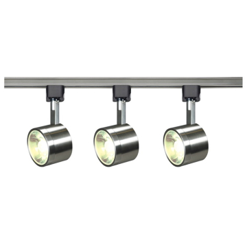 SATCO|NUVO 3-Head 48" LED Track Lighting Kit - 12W - 3000K - 36° Beam - Round - Brushed Nickel
