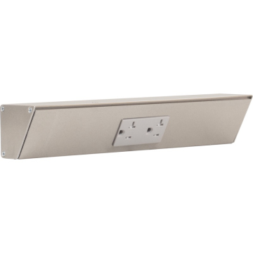 Task Lighting 12" Angled Power Strip - 1 Gray Duplex Receptacle - Satin Nickel