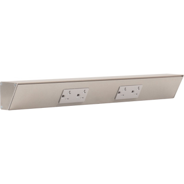 Task Lighting 18" Angled Power Strip - 2 Gray Duplex Receptacles - Satin Nickel