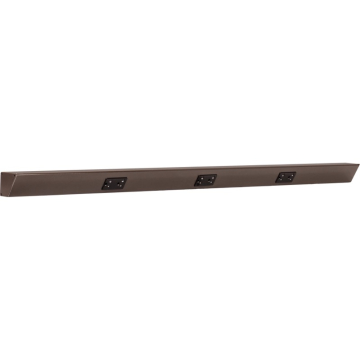 Task Lighting 48" Angled Power Strip - 3 Black Duplex Receptacles - Bronze