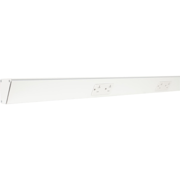 Task Lighting 60" Angled Power Strip - 4 White Duplex Receptacles - White