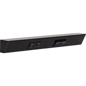 Task Lighting 18" Angled Power Strip - 1 Black Duplex Receptacle - 2 Black Right Side Switches - Black