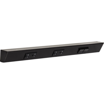 Task Lighting 24" Angled Power Strip - 2 Black Duplex Receptacles - 2 Black Right Side Switches - Black