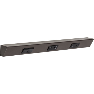 Task Lighting 24" Angled Power Strip - 2 Black Duplex Receptacles - 2 Black Left Side Switches - Bronze