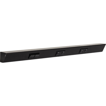Task Lighting 30" Angled Power Strip - 2 Black Duplex Receptacles - 2 Black Left Side Switches - Black