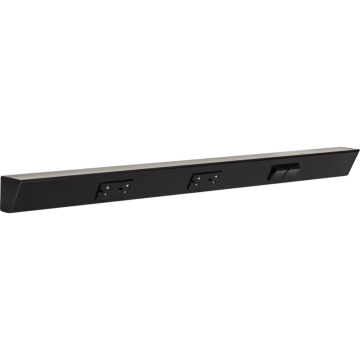 Task Lighting 30" Angled Power Strip - 2 Black Duplex Receptacles - 2 Black Right Side Switches - Black