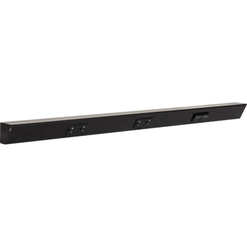 Task Lighting 36" Angled Power Strip - 2 Black Duplex Receptacles - 2 Black Right Side Switches - Black