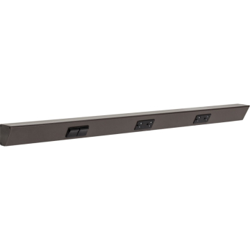 Task Lighting 36" Angled Power Strip - 2 Black Duplex Receptacles - 2 Black Left Side Switches - Bronze