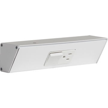 Task Lighting 9" Angled Power Strip - 1 White Single Receptacle / Switch - White