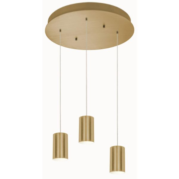 AFX Tyke 3-Light Round Pendant - 120V - Satin Brass