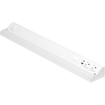 American Lighting Courant Plus 24" LED Under Cabinet Light - 15W - CCT Selectable - (2) Receptacles and (1) USB-A/C - 1,200 Lumens - 120V - White