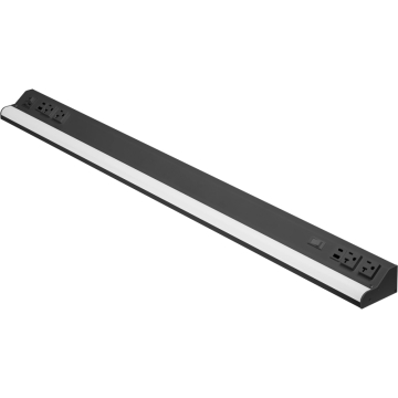 American Lighting Courant Plus 40" LED Under Cabinet Light - 25W - CCT Selectable - (4) Receptacles and (2) USB-A/C - 2,000 Lumens - 120V - Black