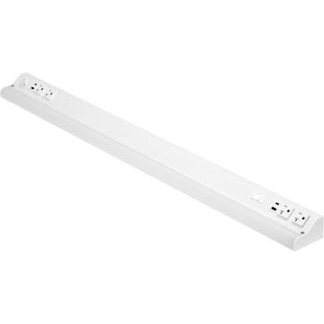 American Lighting Courant Plus 40" LED Under Cabinet Light - 25W - CCT Selectable - (4) Receptacles and (2) USB-A/C - 2,000 Lumens - 120V - White