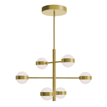 AFX Verona 6-Light LED Pendant - 60W - CCT Selectable - 120-277V - Light Antique Brass