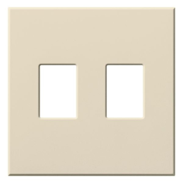 Lutron Vareo Architectural Wallplate - 2 Gang - Dimmer Only - Light Almond