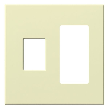 Lutron Vareo Architectural Wallplate - 2 Gang - 1 Dimmer / 1 Accessory - Almond