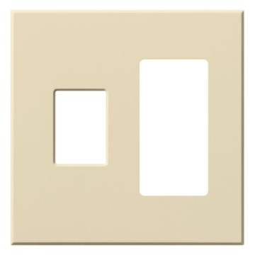 Lutron Vareo Architectural Wallplate - 2 Gang - 1 Dimmer / 1 Accessory - Beige