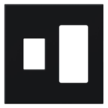 Lutron Vareo Architectural Wallplate - 2 Gang - 1 Dimmer / 1 Accessory - Black