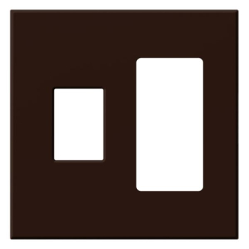 Lutron Vareo Architectural Wallplate - 2 Gang - 1 Dimmer / 1 Accessory - Brown