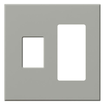 Lutron Vareo Architectural Wallplate - 2 Gang - 1 Dimmer / 1 Accessory - Gray