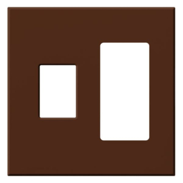 Lutron Vareo Architectural Wallplate - 2 Gang - 1 Dimmer / 1 Accessory - Sienna