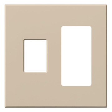Lutron Vareo Architectural Wallplate - 2 Gang - 1 Dimmer / 1 Accessory - Taupe