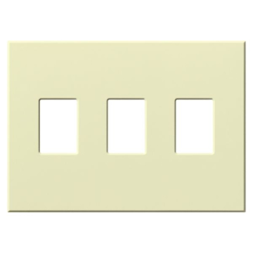 Lutron Vareo Architectural Wallplate - 3 Gang - Dimmer Only - Almond