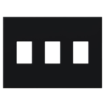Lutron Vareo Architectural Wallplate - 3 Gang - Dimmer Only - Black