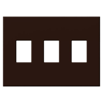 Lutron Vareo Architectural Wallplate - 3 Gang - Dimmer Only - Brown