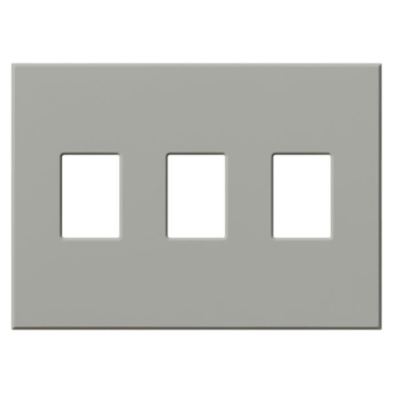 Lutron Vareo Architectural Wallplate - 3 Gang - Dimmer Only - Gray