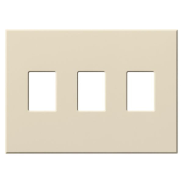 Lutron Vareo Architectural Wallplate - 3 Gang - Dimmer Only - Light Almond